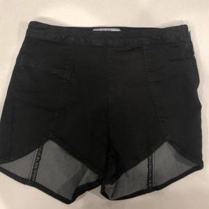 Free People Black Stretch Denim Shorts